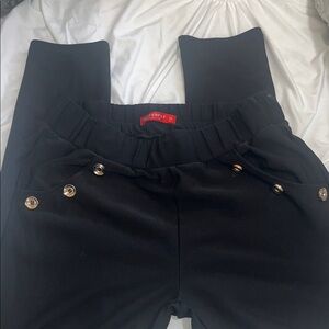 Butter Black Leggings with Button Details